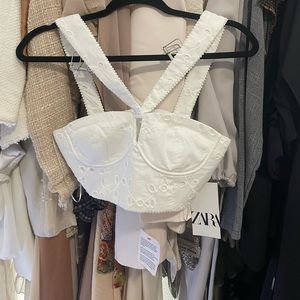 Zara White Crop Top